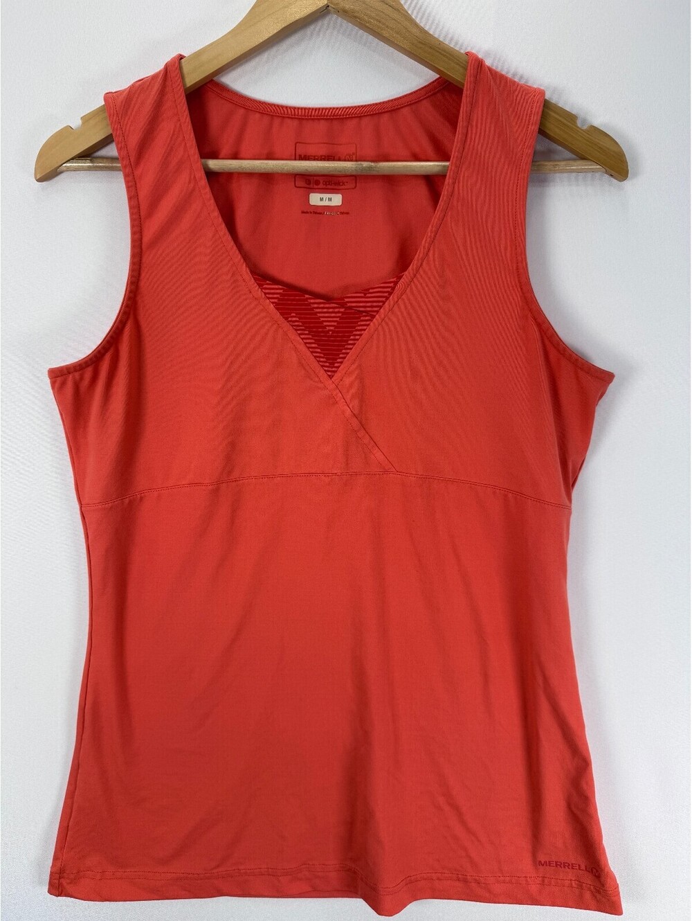 Merrell Coral Opti Wick Hiking Trail Running V Neck Top Cayley Tank Women M - Picture 2 of 6